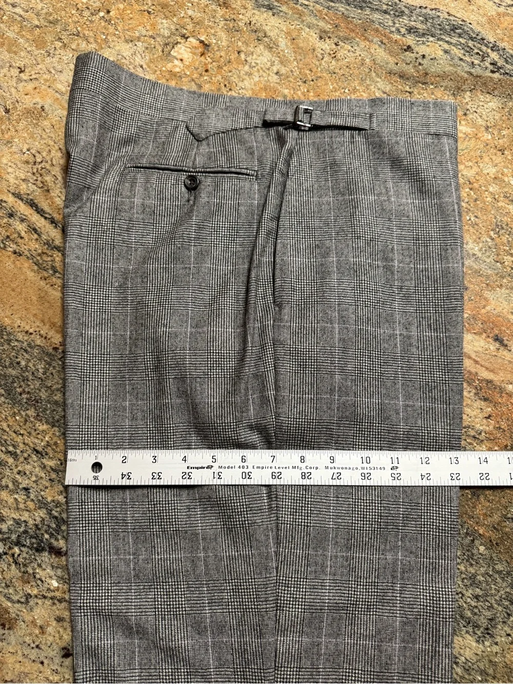Men's Gray Windowpane single breasted suit